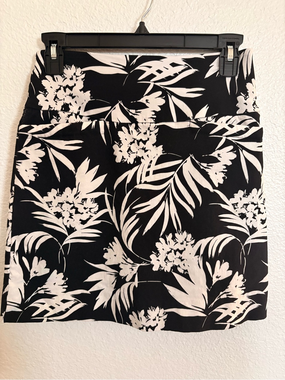 Black & White Floral Mini Skirt
